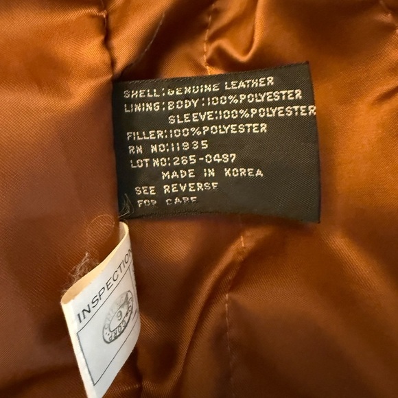 Vintage 1980’s Mixed Blues Leather & Suede Bomber jacket Tan Size 9 - Picture 7 of 9